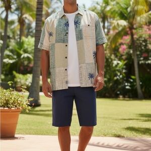 Tommy Bahama Navy Flat Front Shorts